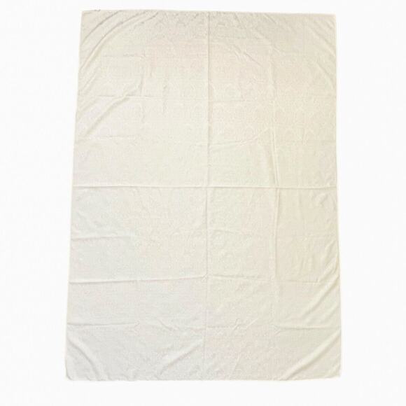 Damask Tablecloth Floral Polyester Cream Easy Care Rectangle 59x83 Dining Meals - Picture 4 of 9